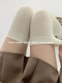 Have u desgin Over-the-Knee Tất Nữ Thu Đông Chống Trơn Trượt Ống Cao Đùi Tất Mỏng Hơn Nhìn Trắng Vớ Dày Tất