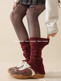 Have u desgin Tất Nữ Thu Đông Angola Tất Cọc Tất Nữ Mùa Đông Ấm Áp Ôm Hơn Nhìn Chân Bao Phong Cách Retro Tất Bê