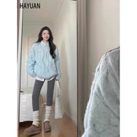 HAYUAN áo len cardigan áo khoác cardigan Vintage INS Hàn Phong Dễ thương WLQ2490I86 38Z240920