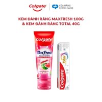 [HB Gift] Combo 1 KĐR Colgate Maxfresh hương nhiệt đới 100g và 1 KĐR Total Bảo vệ nướu 40g