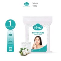 [HB Gift] Túi 100 Miếng Bông Tẩy Trang Vuông NIVA Cotton Pads Cao Cấp Cpz2, 100% Bông Thiên Nhiên