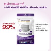 HB MEDICAL MASK - TÚI ZIP - KHẨU TRANG Y TẾ 4 LỚP THAN HOẠT TÍNH KHÁNG KHUẨN