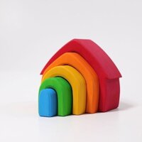HB498-BỘ XẾP HÌNH NGÔI NHÀ- Đồ chơi gỗ an toàn, sáng tạo, giải trí, phát triển trí tuệ, thông minh cho trẻ