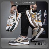 HC nito.store2 Giày Thể Thao Nam QC23,Giày Chữ N Nâu Trắng Hàng Trung Cao Cấp Thời Trang  Mẫu Mới 2024 giày nam