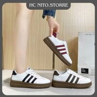 HC nito.storre Giày thể thao nữ đế thấp viền 3 sọc Đế Cao Su Nguyên Khối  Size 36-39 full box giày nữ