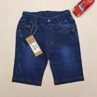 HC204 - Quần jean bé trai , lửng cào xước , màu xanh , hiệu kikids , size nhỡ 8t-14t , ri7 - Hàng Made In Vietnam