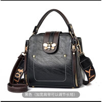 (HC41) Túi Xách Nữ Đeo Chéo Dây Bản To Khoá Đính Con Ong Xinh Xắn