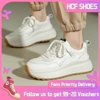 HCF Casual Sneaker Hàn Quốc Phụ Nữ Mới Giày Thoải Mái Màu Be Trắng # 957