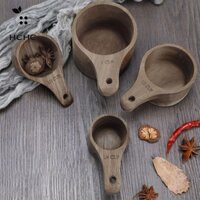 Hchc 4 Cái / bộ Muỗng Gia Vị Gỗ keo Dụng Cụ Nướng Bánh Nấu Ăn