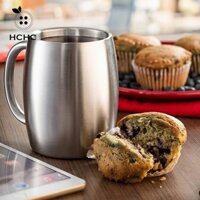 HCHC Cốc Bia Inox, Cốc Cà Phê Di Động 420ml, Cốc Trà Sữa Tường Đôi Có Nắp Tay Cầm Cốc Nhiệt Bền Du Lịch