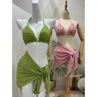 [HCM] Bikini Đồ Bơi 3 Mảnh Kèm Khăn Quấn Eo Hình Thật Hương Mỹ Bikini