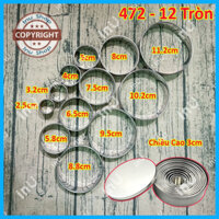 HCM - Bộ 12 khuôn mousse tròn inox, khuôn cutter cắt bột, cắt bánh quy cookies