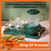 [HCM] - Bộ Ấm Pha Trà Điện Dưỡng Sinh Health Pot (Full bộ 4 tách, Khay đựng) Cao Cấp - King Of Prussia