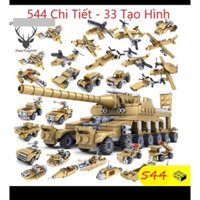[HCM] Bộ lắp ráp xếp hình xe Tăng - 33 tạo hình - lắp ráp đồ chơi máy bay trực thăng xe quân sự