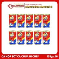 [HCM] CÁ MÒI SỐT CÀ HI-CHEF ĐÓNG HỘP 155GR (LỐC 10 LON) – NHẬP KHẨU THÁI LAN