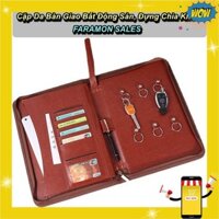 [HCM] - Cặp Da Đựng Tài Liệu A4 FARAMON SALES Cao Cấp Đa Năng - King Market's