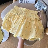 [HCM] Chân Váy Ngắn Xòe Màu Vàng Tươi Đính Nơ Hai Bên Xinh Xắn, Phong Cách Hàn Quốc Dễ Thương Cho Nữ, Thời Trang Hot 261