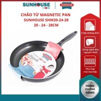 (HCM) Chảo chống dính đáy từ SHM20 SHM24 SHM28 SUNHOUSE size 20cm 24cm 28cm chảo nhôm phủ 3 lớp chống dính chính hãng