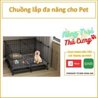 HCM- Chuồng quây chó mèo sóc thỏ 11 lưới + 1cửa+ Chốt Chuồng sắt sơn tĩnh điện -Chuồng quây chó mèo