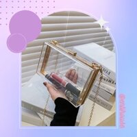 {HCM / CÓ SẴN} TÚI HỘP TRƠN CHỮ NHẬT TRONG SUỐT CHO NỮ - TÚI CLUTCH CẦM TAY ĐI TIỆC