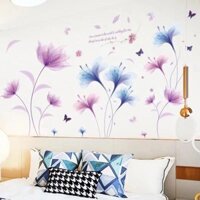 (HCM) Combo 2 tấm decal dán tường trang trí phòng ngủ hoa thủy tinh - decalhcm