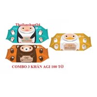 (HCM) COMBO 3 GÓI KHĂN ƯỚT AGI 100 TỜ