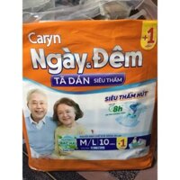 HCm - Combo 4 Gói Tã Dán Người Lớn Caryn ML10 (11 Miếng/Gói) - Vòng Hông 65-110 cm - Tiết Kiệm Hơn Caryn M40, Caryn L40