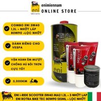 HCM Combo Eni Scooter MA2 5W40 1.2L  Lọc nhớt  Nhớt láp Eni 80W90 VespaPiaggio