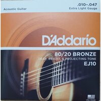 [HCM] Dây đàn guitar acoustic chất lượng cao -Thương hiệu D’Addario EJ10 -80/20 BRONZE