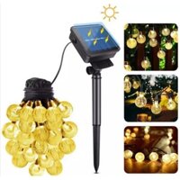 •••HCM••• Dây Đèn LED Trang Trí Quả Cầu Pha Lê Năng Lượng Mặt Trời