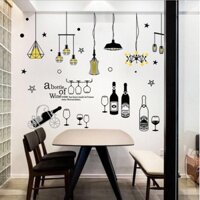 (HCM) Decal dán bếp combo 2 bộ phong cách sang trọng - đèn 4 và bar - decalhcm