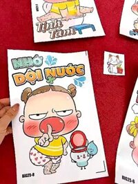(HCM) Decal dán bồn cầu trang trí nhà tắm dễ thương hình Quỳnh Aka - Miếng dán decal trang trí bồn cầu toilet dễ thương