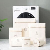 [HCM Giá Rẻ] Set 6 Túi Giặt Lưới Bảo Vệ Và Phân Loại Quần Áo Tất Vớ Đồ Lót Quần Áo Hoa Văn Cườm Hạt