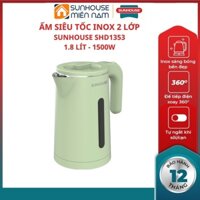 (HCM Giao 2H) Ấm siêu tốc SHD1353 SUNHOUSE bình đun 1.8 lít chất liệu 2 lớp nhựa an toàn sức khỏe inox không gỉ