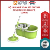 (HCM Giao 2H) Cây lau nhà xoay 360 độ KS-CL260PG SUNHOUSE chất liệu nhựa tổng hợp lồng vắt inox không gỉ