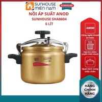 (HCM Giao 2H) Nồi Áp Suất Anod SHA8504 SUNHOUSE nồi cơ 5Lít chất liêu nhôm anod hóa an toàn không phai màu không gỉ