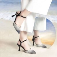 [HCM] Giày Sandal Cao Gót Albee HD0266TQ ( Màu Đồng - Đen - Bạc )