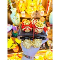 [HCM- HỎA TỐC] SET 2 HŨ ĐỰNG MUỐI TÀI LỘC MAY MẮN KÈM GIÁ ĐỠ Y HÌNH