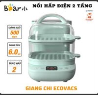 [HCM] Lồng hấp điện Bear - Nồi hấp 2 tầng - Loại 6 lít - Nồi hấp đa năng - Thiết kế sang trọnghiện đại - Bear DZG-C60K1 - Nhiều chức năng - Điều chỉnh nhiệt độ full LED - Bảo hành 12 tháng uy tín tại Giang Chi Ecovacs