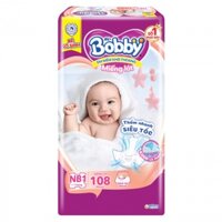 (HCM) Miếng lót Bobby Newborn 1-108 miếng cho trẻ sơ sinh + tặng kèm 1 Gói khăn ướt bobby 80 miếng không hương