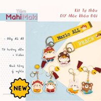 [HCM-Mới] Bộ tự thêu Móc khóa Kit DIY Móc khóa Mèo Cún, Thỏ Gấu, Mario Peach, mẫu mới