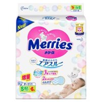 [HCM] [Nội địa Nhật] Size S82+6 Tã dán Merries cộng miếng cao cấp cho bé 4-8kg