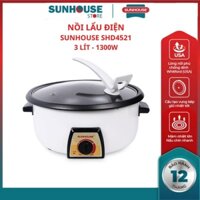 (HCM) Nồi lẩu điện mini SHD4521 SUNHOUSE đa năng 3L màu trắng 100% hàng mới chính hãng bảo hành toàn quốc