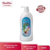 [HCM] Nước rửa bình sữa, núm ty và rau củ qủa  Chuchu Baby chai 820ml chính hãng