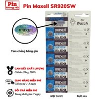 [HCM] Pin 920 Maxell SR920SW Xanh 1 vỉ 5 viên. pin SR920 dùng cho đồng hồ, đồ chơi, các thiết bị điện tử,...