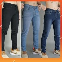 [HCM] Quần Jean Nam Quần Bò Nam Trơn Dáng Skinny Co Giãn Cao Cấp