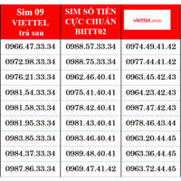 [HCM] Sim Trả Sau Viettel 09 Số Đẹp, có ngay số tiến cực đẹp chính chủ mã số 02