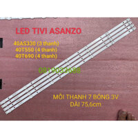 (HCM) THANH LED TIVI Asanzo 40AS330 40T550 40T690 HÀNG MỚI 100% BỘ 3 THANH HOẶC 4 THANH MỖI THANH 7 BÓNG 3V DÀI 75,6cm