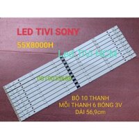 (HCM) THANH LED TIVI SONY 55X8000H HÀNG MỚI 100% BỘ 10 THANH MỖI THANH 6 BÓNG MỖI BÓNG 3V DÀI 56,9cm..