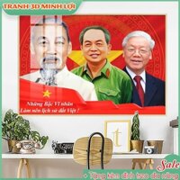 [HCM] Tranh Bác Hồ Bác Giáp Bác Trọng tráng gương treo tường